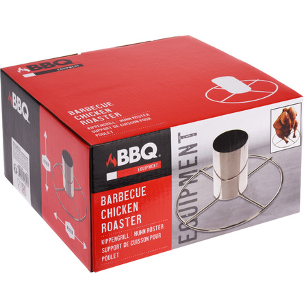 Kiprooster/kippengrill voor de barbecue/BBQ/oven RVS 20 cm met vleesthermometer / braadthermometer