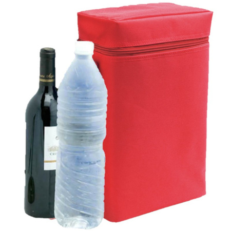 Kleine koeltas voor flessen rood 19 x 34 x 10 cm 6 liter