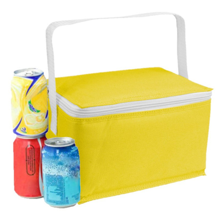 Small cooler bag for lunch yellow 20 x 14 x 12 cm 3.5 liters
