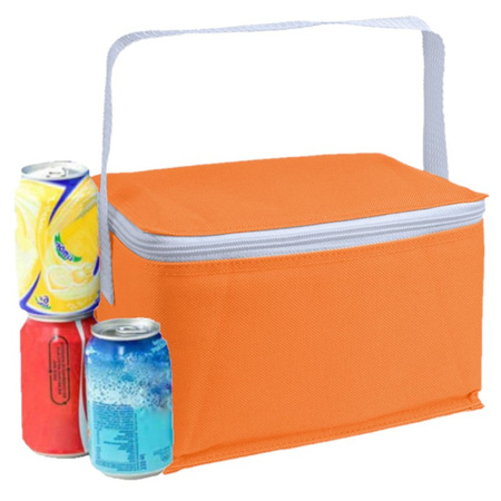 Small cooler bag for lunch orange 20 x 14 x 12 cm 3.5 liters