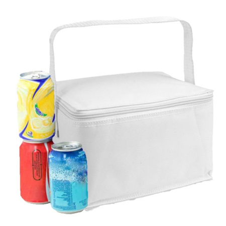 Small cooler bag for lunch white 20 x 14 x 12 cm 3.5 liters