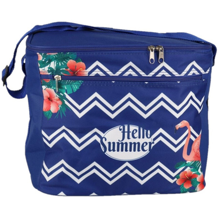 Cooler bag blue with summer print 32 x 27 x 25 cm 18 liters