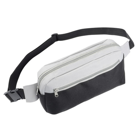 Lightgrey/black waistbag for adults 28 x 17 cm