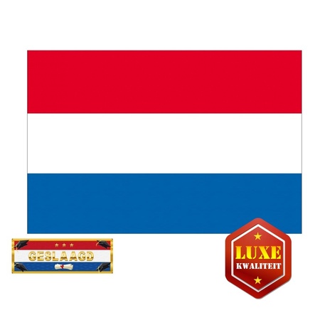 Luxe Nederland geslaagd vlag 150 cm met gratis sticker