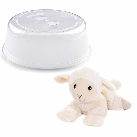 Plush microwave cuddly animal sheep/lamb with heating cover
