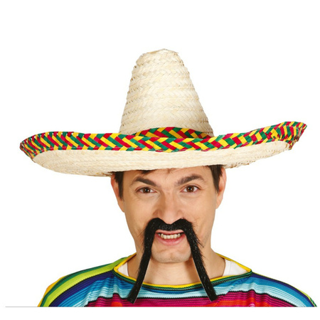 Mexicaanse Sombrero hoed voor heren - carnaval/verkleed accessoires - multi kleuren