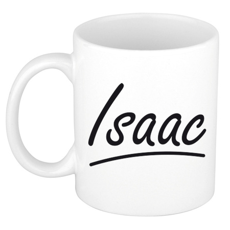 Name mug Isaac with elegant letters 300 ml