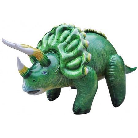 Opblaasbare dinosaurus - Triceratops - groen - 109 cm