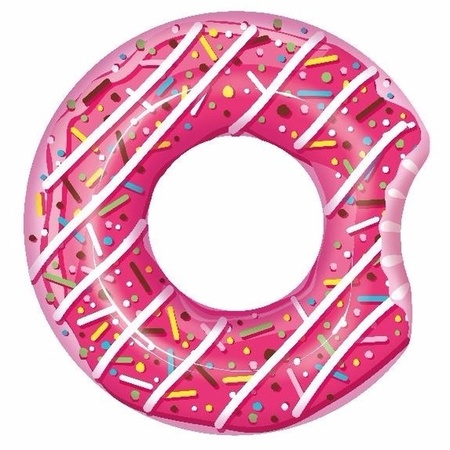 Opblaas donut roze 107 cm kinderen en volwassenen