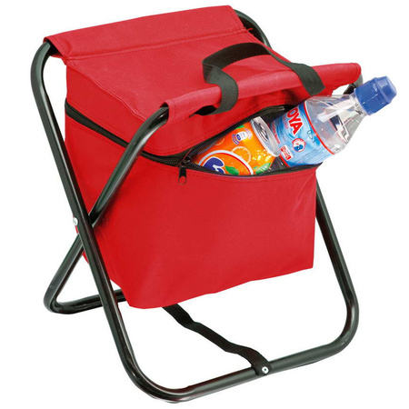 Foldable chair with cooler bag red 26 x 34 x 32 cm