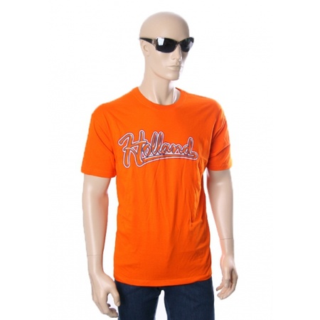 T-shirt oranje met tekst Holland