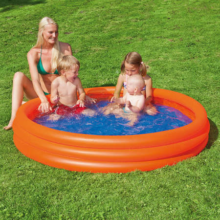 Buitenspeelgoed zwembaden oranje rond 100 x 23 cm voor jongens/meisjes/kinderen