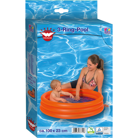 Buitenspeelgoed zwembaden oranje rond 100 x 23 cm voor jongens/meisjes/kinderen