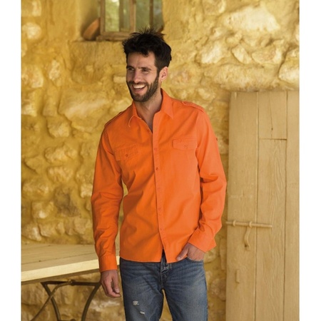 Oranje heren blouse bodyfit