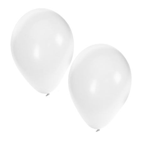 15x Party ballonnen wit gekleurd