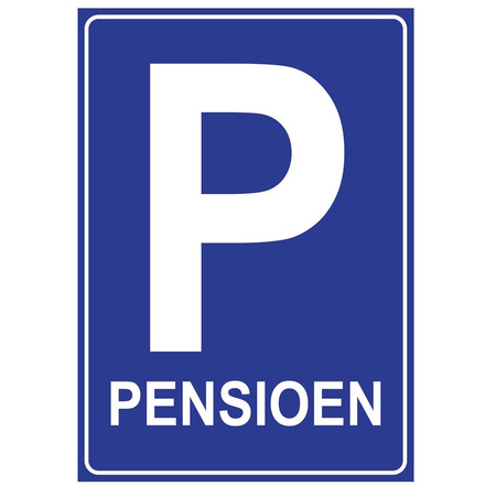 Pensioen versiering feestposter blauw verkeersbord A1