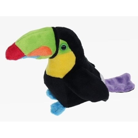Knuffel vogel toekan gekleurd 15 cm knuffels kopen Partyshopper