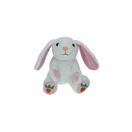 Plush white bunny/hare cuddle toy 14 cm