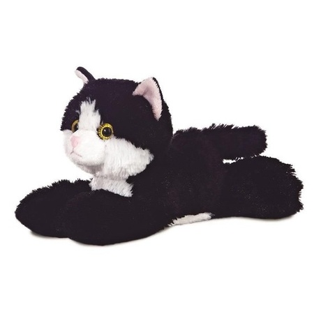 Deens Bourgondië tegenkomen Knuffel zwart/witte kat/poes 20 cm knuffels kopen - Partyshopper Dieren  knuffels winkel