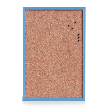 Bulletin board incl. pins - 40 x 60 cm - blue - cork