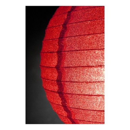 Rode glitter lampionnen 25 cm