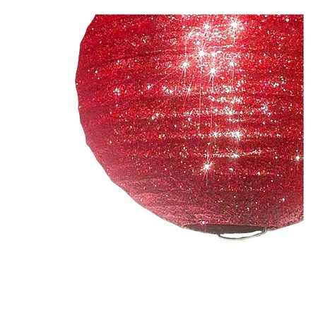 Rode glitter lampionnen 25 cm