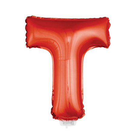Opblaasbare letter ballon T rood 41 cm