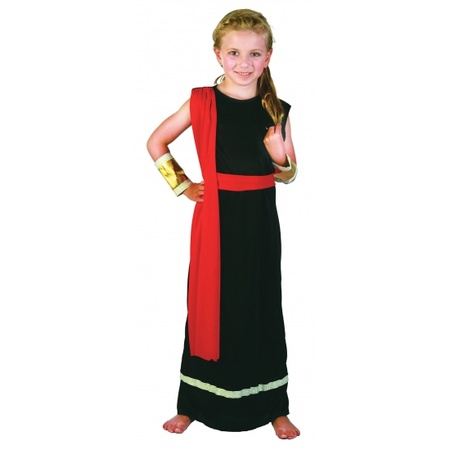 Romeins kostuum zwart rood voor meiden