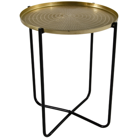 Round plant tables/plant stands/potting bench gold 50 cm