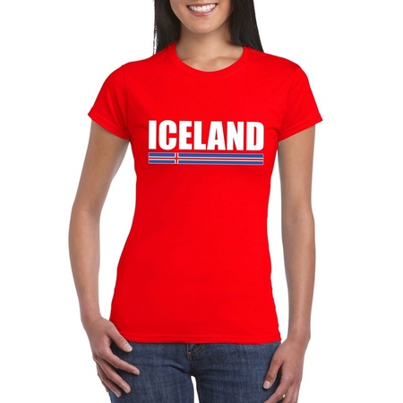 Rood IJsland supporter t-shirt voor dames