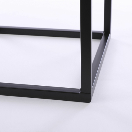 Set of 2x side tables Goa square metal black 29/33 cm
