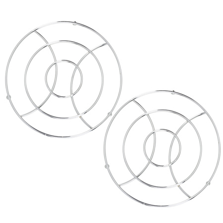 Set van 2x stuks ronde pannen onderzetters van metaal/chroom 18 cm