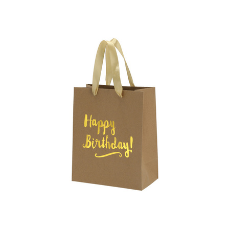 Set van 4x stuks papieren verjaardag giftbags/cadeau tasjes Happy Birthday 20 x 24 x 11 cm