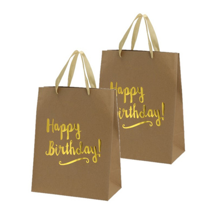 Set of 4x pieces paper giftbags Happy Birthday 27 x 34 x 15 cm