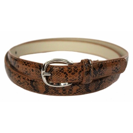 Snake print leather-look belt for adults