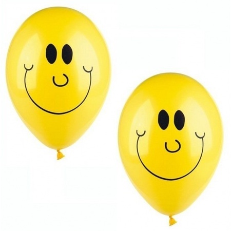 Lachende emoticon ballonnen 30 stuks