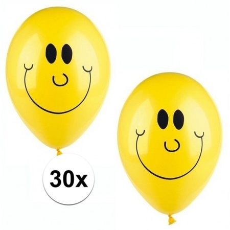 Lachende emoticon ballonnen 30 stuks