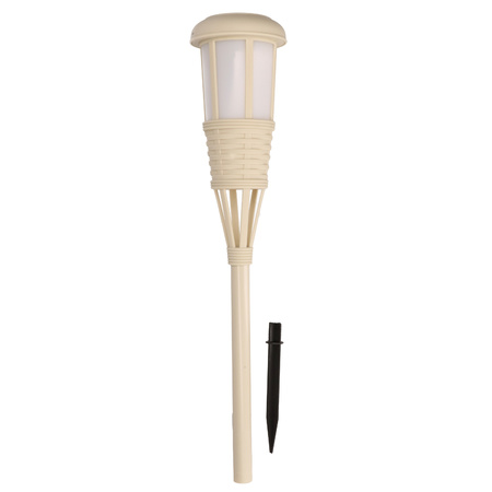 Solar garden torch/garden lamp white on solar energy 61 cm