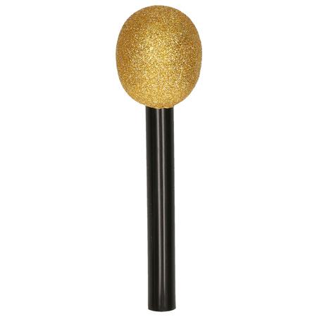 Speelgoed microfoon - goud - kunststof - 22 cm 