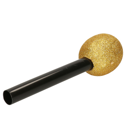 Toy microphone - gold - plastic - 22 cm  