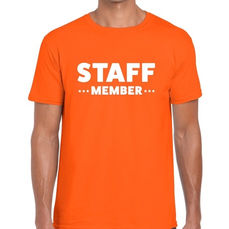 Oranje staff member shirt voor heren