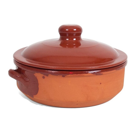 Stone casserole/oven dish terracotta with lid Salamanca 24 cm - 4 liter