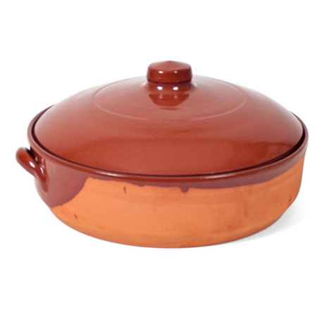 Stone casserole/oven dish terracotta with lid Salamanca 28 cm