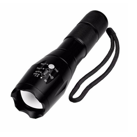 Tactical flashlight LED extremely bright up to 2000x zoom