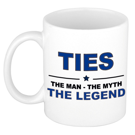 Ties The man, The myth the legend verjaardagscadeau mok / beker keramiek 300 ml