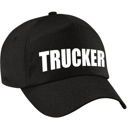 Trucker / vrachtwagen chauffeur verkleed pet zwart volwassenen