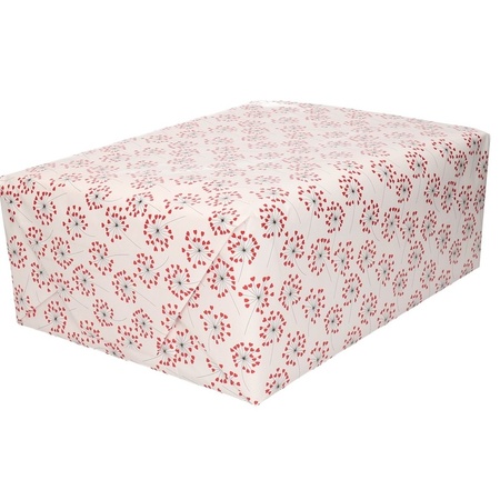 Buitenland herwinnen grijs Rood/wit inpakpapier hart print 200 cm voor Valentijnsdag - Partyshopper  Cadeauverpakkingen winkel