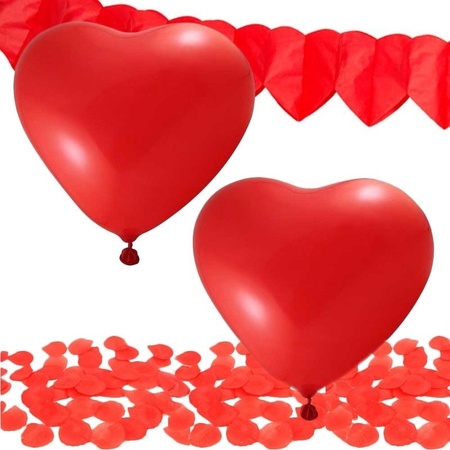 kolonie Dekbed bezig Valentijn decoratie pakket rood - Partyshopper Valentijn winkel