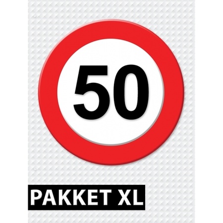 50 jaar verkeersbord versiering XL pakket