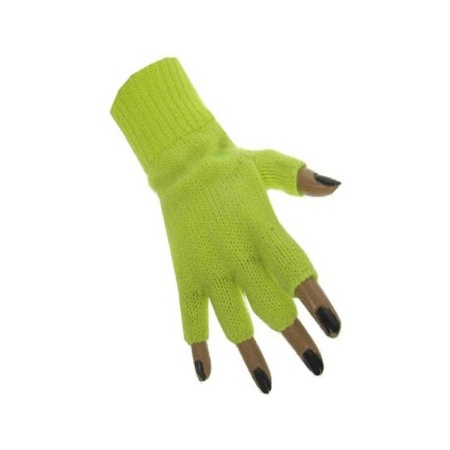 Vingerloze handschoen neon geel